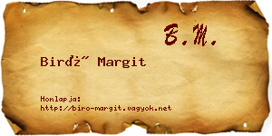 Biró Margit névjegykártya